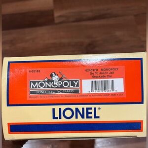 Lionel 6-52183 Monopoly Go To Jail  Stockade Car. NEW IN BOX